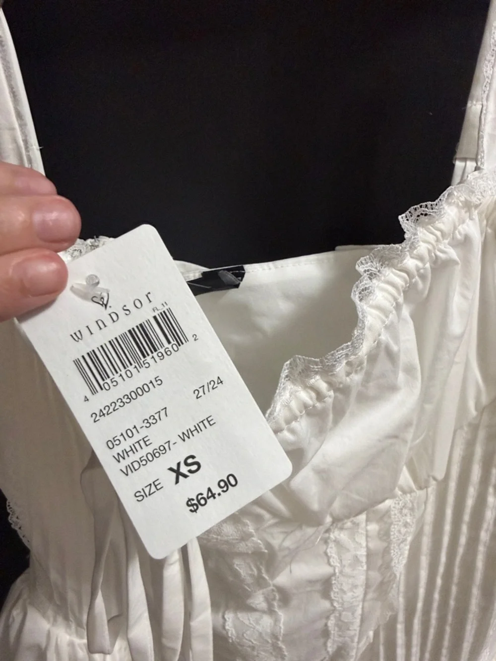 Windsor White Lace-Trim Corset Dress - Picture 2 of 3